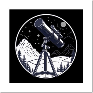 Stargazing telescope astronomy scientist hobby design Posters and Art